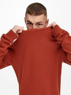 Only And Sons Miesten Neule, PHIL STRUCTURE KNIT Poltettu Oranssi -Makia kauppa only and sons miesten neule phil structure knit poltettu oranssi 8