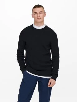 Only And Sons Miesten Neule, PHIL STRUCTURE KNIT Tummansininen -Makia kauppa only and sons miesten neule phil structure knit tummansininen 5