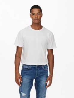 Only And Sons Miesten T-paita MATT LIFE LONGY Valkoinen