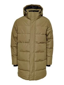 Only And Sons Miesten Talvitakki Carl Long Quilted Coat Beige