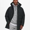 Only And Sons Miesten Talvitakki Carl Long Quilted Coat Musta