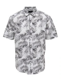 Only And Sons Paita, BES REG SLUB LEAF SHIRT Valkopohjainen Kuosi -Makia kauppa only and sons paita bes reg slub leaf shirt valkopohjainen kuosi 3