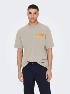 Only And Sons T-paita, AC DC RELAX TEE Beige
