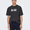 Only And Sons T-paita, AC DC RELAX TEE Hiilenmusta
