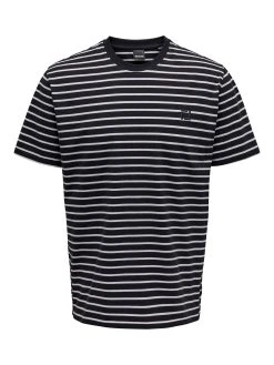 Only And Sons T-paita, HENRY REG STRIPE Raidallinen Sininen