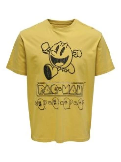 Only And Sons T-paita, PACMAN REG TEE Keltainen