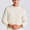 Gant Miesten Neulepaita Aran Cable C-Neck Luonnonvalkoinen