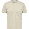 Selected Homme Fave Zip Polo Beige