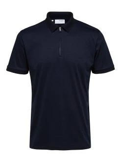 Selected Homme Fave Zip Polo Tummansininen -Makia kauppa selected homme fave zip polo tummansininen 3
