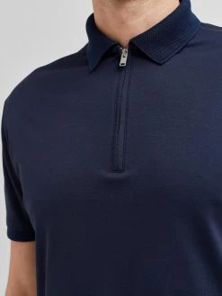 Selected Homme Fave Zip Polo Tummansininen -Makia kauppa selected homme fave zip polo tummansininen 4