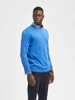 Selected Miesten Neule BERG CREW NECK Kirkkaansininen