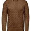 Selected Miesten Neule Ryan Structure Crew Beige