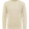 Selected Miesten Neulepusero, K REMY KNIT ROLL Luonnonvalkoinen