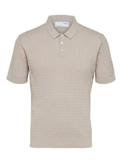Selected Miesten Pikeepaita, SLH MADDEN SS KNIT POLO Beige -Makia kauppa selected miesten pikeepaita slh madden ss knit polo beige 3