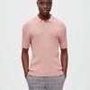 Selected Miesten Pikeepaita, SLH MADDEN SS KNIT POLO Pinkki