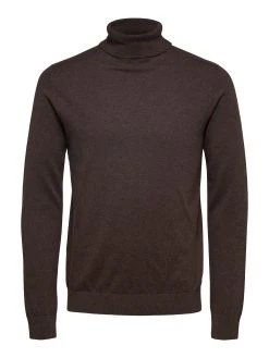 Selected Miesten Pooloneule, Berg Roll Neck B Noos Keskiruskea