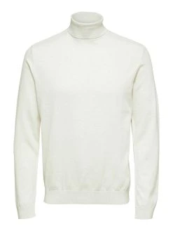 Selected Miesten Pooloneule, Berg Roll Neck B Noos Luonnonvalkoinen