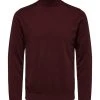 Selected Miesten Pooloneule, Berg Roll Neck B Noos Viininpunainen
