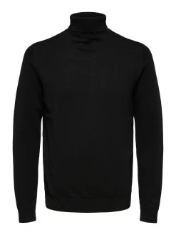 Selected, Miesten Pooloneule, Berg Roll Neck Musta -Makia kauppa selected miesten pooloneule berg roll neck musta 3