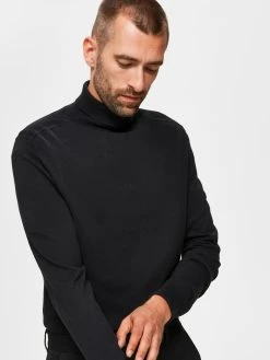 Selected, Miesten Pooloneule, Berg Roll Neck Musta -Makia kauppa selected miesten pooloneule berg roll neck musta 6