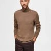 Selected, Miesten Pooloneule, Berg Roll Neck Beige