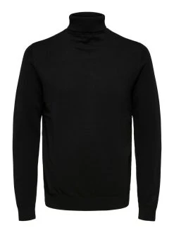 Selected, Miesten Pooloneule, Berg Roll Neck Musta -Makia kauppa selected miesten pooloneule berg roll neck nos vtt musta 3