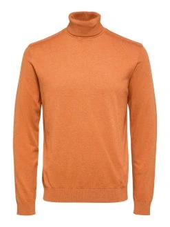 Selected, Miesten Pooloneule, Berg Roll Neck Oranssi -Makia kauppa selected miesten pooloneule berg roll neck oranssi 3