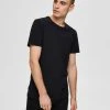 Selected, Miesten T-Paita, New Pima SS O-Neck Musta
