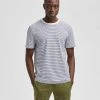 Selected Miesten T-paita NORMAN STRIPE Raidallinen Sininen