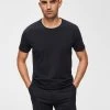 Selected Miesten T-paita, Pima Ss O-neck Musta