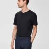 Selected Miesten T-paita, Pima Ss V-neck Musta
