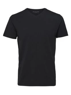 Selected Miesten T-paita, Pima Ss V-neck Musta -Makia kauppa selected miesten t paita pima ss v neck musta 3