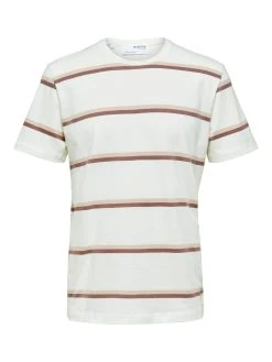 Selected Miesten T-Paita RELAX OWEN SS O-NECK Raidallinen Punainen -Makia kauppa selected miesten t paita relax owen ss o neck raidallinen punainen 3
