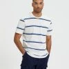 Selected Miesten T-Paita RELAX OWEN SS O-NECK Raidallinen Sininen