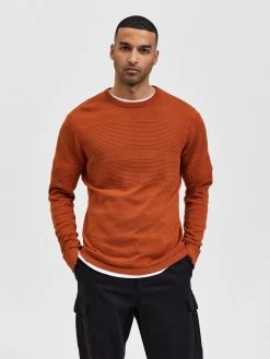 Selected Neule, MAINE LS KNIT Oranssi