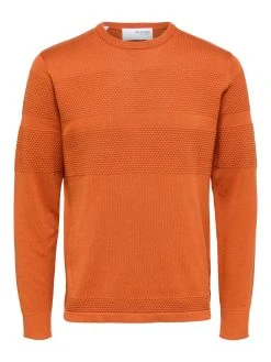 Selected Neule, MAINE LS KNIT Oranssi -Makia kauppa selected neule maine ls knit oranssi 3