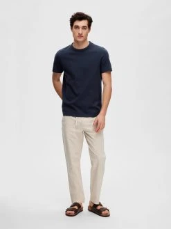 Selected T-paita, JOSEPH PIQUE SS O-NECK Tummansininen -Makia kauppa selected t paita joseph pique ss o neck tummansininen 4