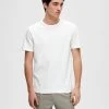 Selected T-paita, JOSEPH PIQUE SS O-NECK Valkoinen