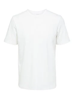 Selected T-paita, JOSEPH PIQUE SS O-NECK Valkoinen -Makia kauppa selected t paita joseph pique ss o neck valkoinen 3