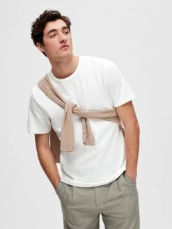 Selected T-paita, JOSEPH PIQUE SS O-NECK Valkoinen -Makia kauppa selected t paita joseph pique ss o neck valkoinen 6