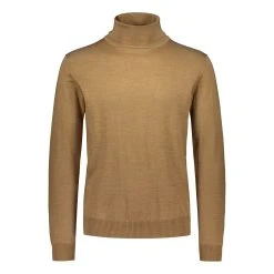 Sinnuu, Miesten Neule, Merino Roll Neck Baruffa Beige