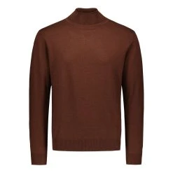 Sinnuu, Miesten Neule, Merino Roll Neck Baruffa Keskiruskea