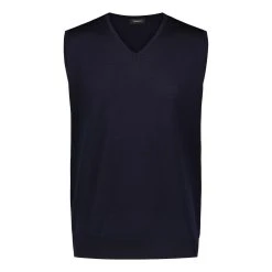 Sinnuu Miesten Neuleliivi Merino Vest V-Neck Tummansininen