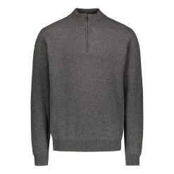 Sinnuu Miesten Neulepaita Wool Cashmere Half Zip Vaaleanharmaa