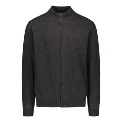 Sinnuu Miesten Neuletakki Wool Cashmere Full Zip Tummanharmaa