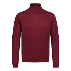 Sinnuu Miesten Pooloneule Merino Roll Neck Viininpunainen