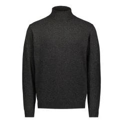 Sinnuu Miesten Pooloneule Wool Cashmere Roll Neck Tummanharmaa