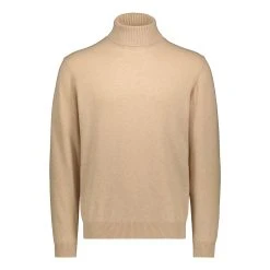 Sinnuu Miesten Pooloneule Wool Cashmere Roll Neck Vaalea Beige