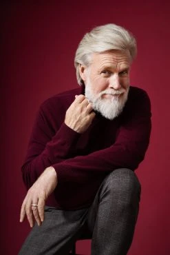 Sinnuu Miesten Pooloneule Wool Cashmere Roll Neck Viininpunainen