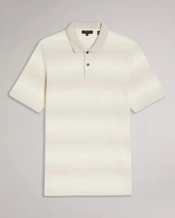 Ted Baker Miesten Pikeepaita OMEATH SS STRIPED POLO Raidallinen Harmaa